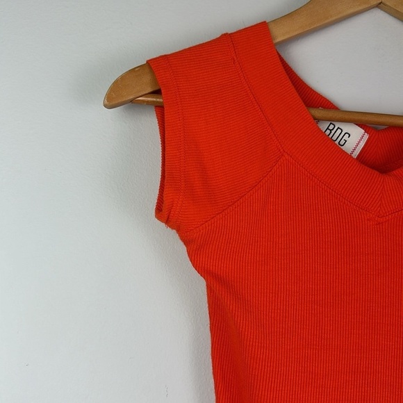 Urban Outfitters BDG Shannen V-Neck Tank Top Orange Small Ribbed Stretchy Shirt - Picture 9 of 16